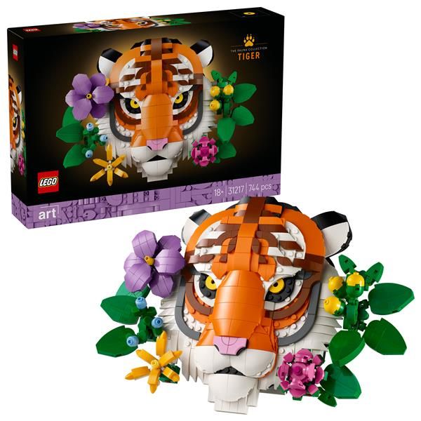 LEGO ART COLLEZIONE ANIMALI TIGRE IN 3D DA COSTRUIRE CON FIORI E PIANTE