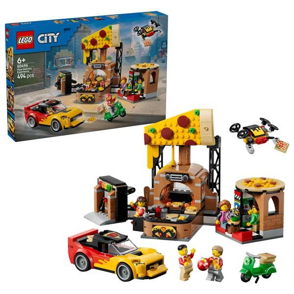 LEGO CENTRO CONSEGNA PIZZE CON VEICOLI