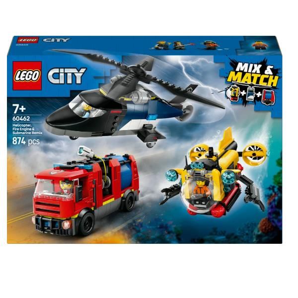 LEGO CITY 3 IN 1 ELICOTTERO AUTOPOMPA E SOTTOMARINO VEICOLI DA COSTRUIRE CON 3 …