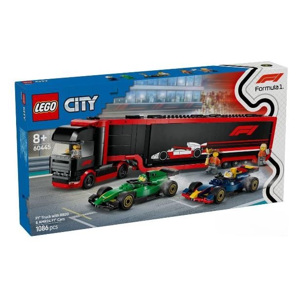 LEGO CITY AUTOTRASPORTATORE F1 CON MONOPOSTO RB20 E AMR24 F1 CAMION DA COSTRUIR…