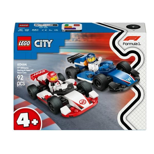 LEGO CITY MONOPOSTO WILLIAMS RACING HAAS F1 MODELLINI DA COSTRUIRE CON 2 MINIFI…