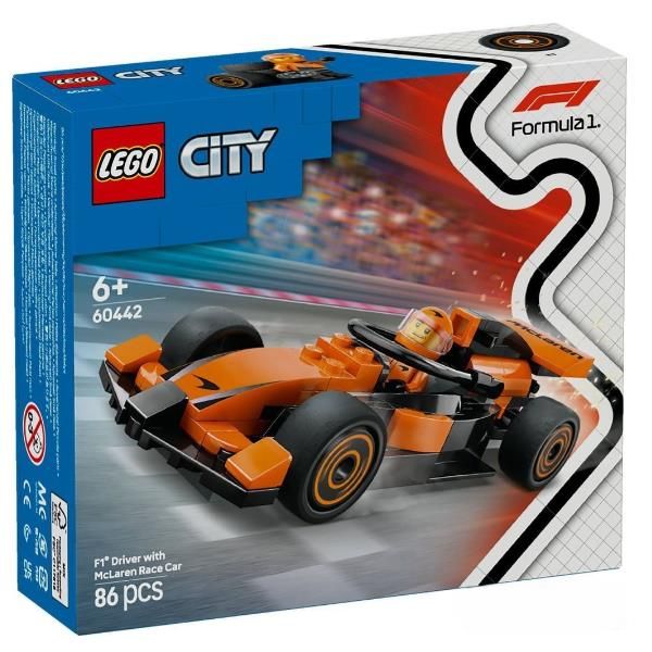LEGO CITY PILOTA E MONOPOSTO MCLAREN F1 CON MINIFIGURA