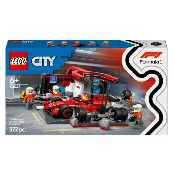 LEGO CITY PIT STOP E MECCANICI CON MONOPOSTO FERRARI F1 KIT OFFICINA DA COSTRUI…