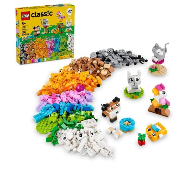 LEGO CLASSIC ANIMALI DOMESTICI CREATIVI CON MATTONCINI PER COSTRUIRE CANE GATTO…