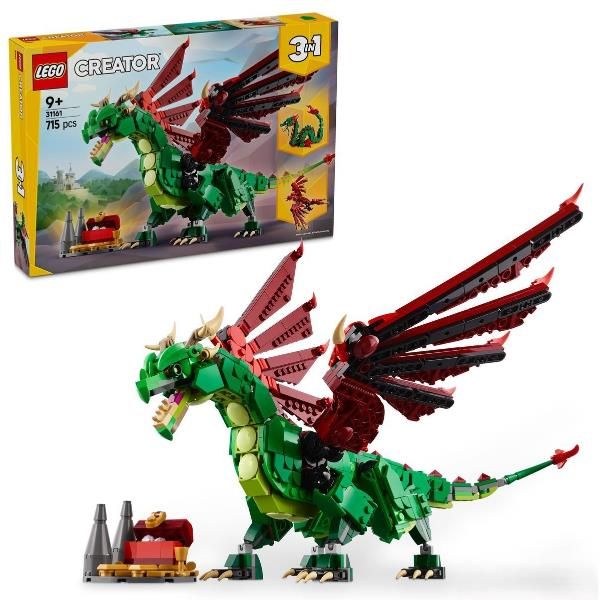 LEGO CREATOR 3 IN 1 DRAGO MEDIEVALE TRASFORMABILE IN SERPENTE MARINO O FENICE