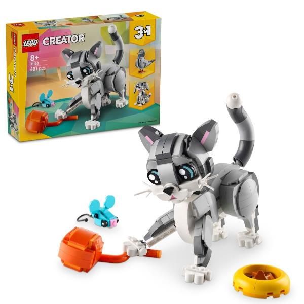 LEGO CREATOR 3 IN 1 GATTO GIOCOSO TRASFORMABILE IN PICCIONE E CANE