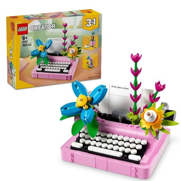 LEGO CREATOR 3 IN 1 MACCHINA DA SCRIVERE CON FIORI TRASFORMABILE IN KEYTAR O VA…