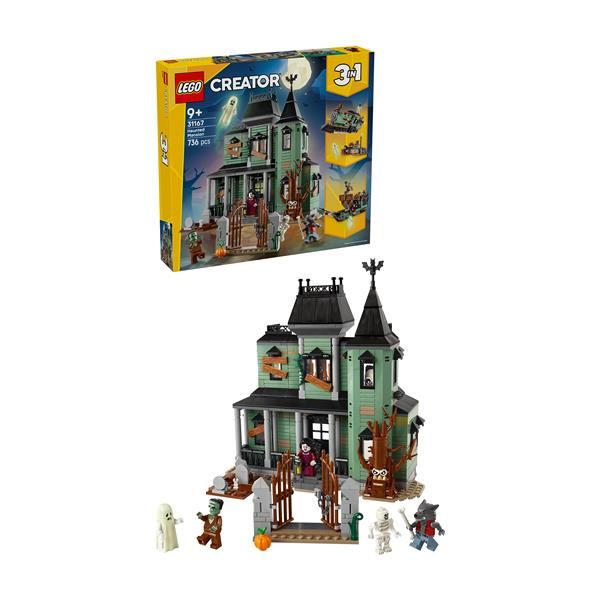 LEGO CREATOR 3 IN1 VILLA SPETTRALE TRASFORMABILE IN NAVE FANTASMA O IN TRENO CO…