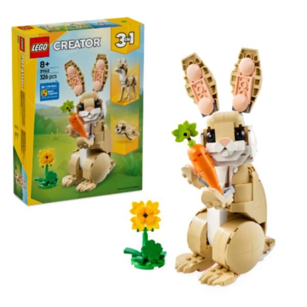 LEGO CREATOR ADORABILE CONIGLIO 3 IN 1 SET CON 3 OPZIONI DI COSTRUIRE