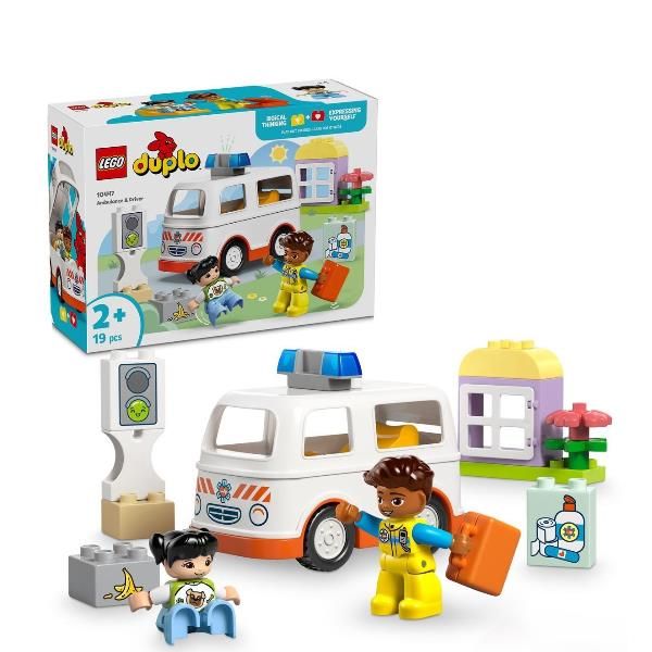 LEGO DUPLO AMBULANZA E AUTISTA CON PAZIENTE GIOCATTOLO EDUCATIVO