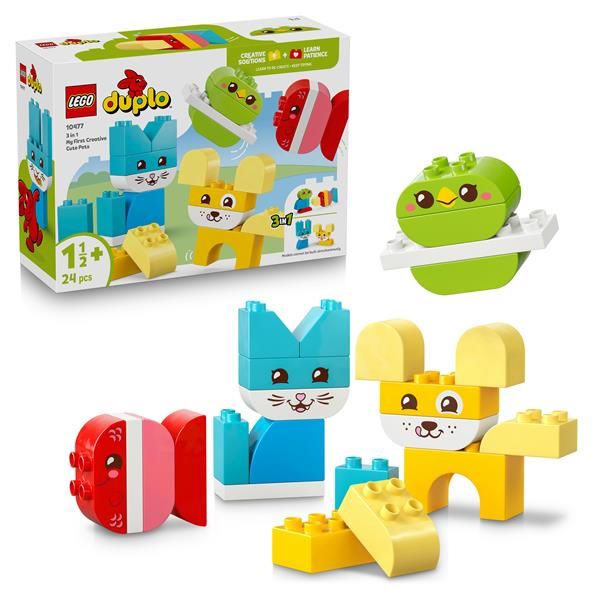 LEGO DUPLO ANIMALI DOMESTICI CREATIVI 3 IN 1 GIOCO DIDATTICO CON CANE GATTO UCC…