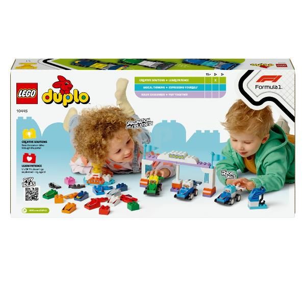 LEGO DUPLO AUTO DA CORSA E PILOTI TEAM F1 SET CON 10 VEICOLI DA COSTRUIRE