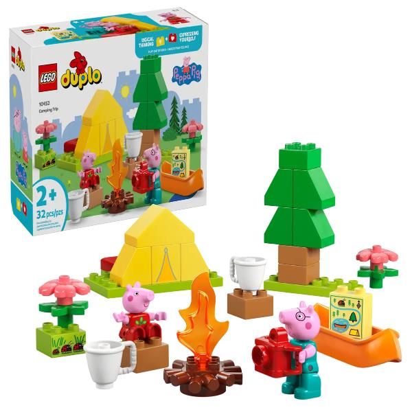 LEGO DUPLO PEPPA PIG GITA IN CAMPEGGIO CON PAPA' CON TENDA CANOA FALO' E 2 PERS…