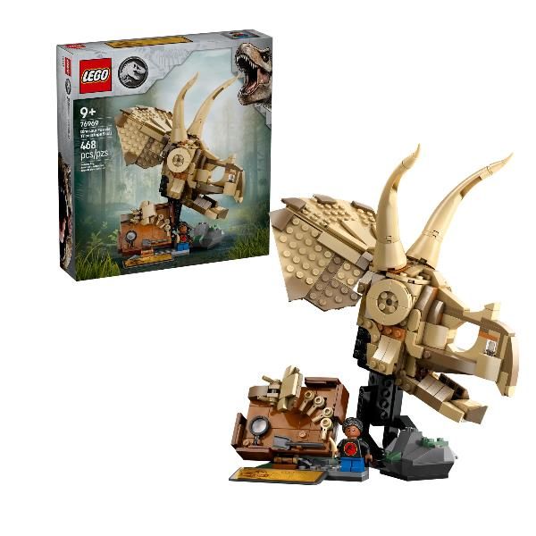LEGO JURASSI WORLD FOSSILI DINOSAURO TESCHIO DI TRICERATO GOCATTOLO DA COSTRUIR…