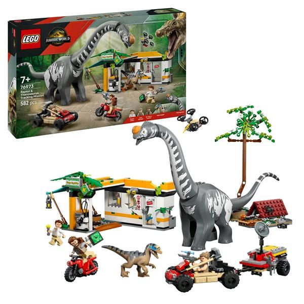 LEGO JURASSIC WORLD ALLA RICERCA DEL RAPTOR E DEL TITANOSAURO CON 2 2 FIGURE DI…