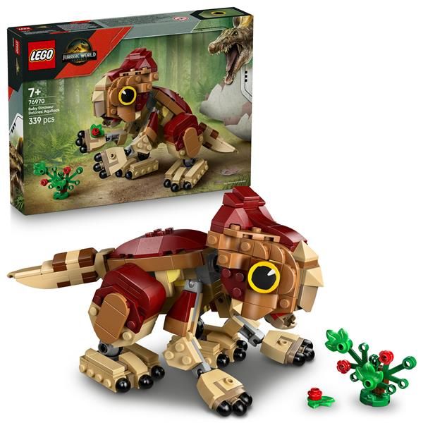 LEGO JURASSIC WORLD DINOSAURO CUCCIOLO DOLORES AQUILOPS CON PIANTA DI FIORI DA …