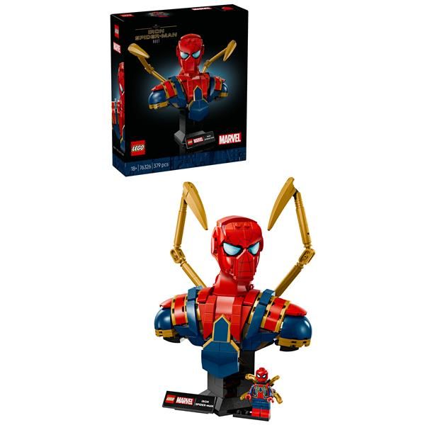 LEGO MARVEL BUSTO DI IRON SPIDER MAN MODELLINO DA ESPOSIZIONE CON 2 BRACCIA MOB…