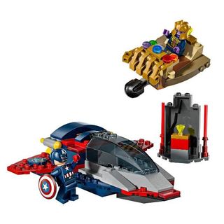 LEGO MARVEL CAPTAIN AMERICA CONTRO THANOS CON AEREO 2 MINIFIGURE E ACCESSORI