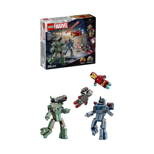 LEGO MARVEL IRON MAN E WAR MACHINE VS DRONI HAMMER CON 2 MINIFIGURE E 2 ACTION …