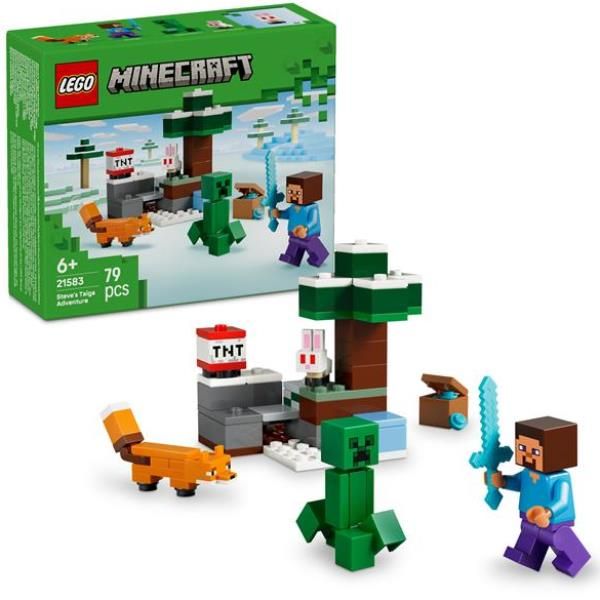 LEGO MINECRAFT AVVENTURA DI STEVE NELLA TAIGA CON MINIFIGURE DI STEVE CON SPADA…