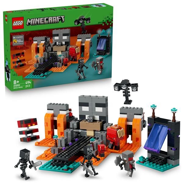 LEGO MINECRAFT BATTAGLIA CONTRO IL WITHER CON GUERRIERO CRIMSON STRIDER CUBO DI…