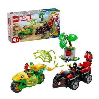 LEGO SPIDEY INSEGUIMENTO SUI DINO VEICOLI DI SPIN ED ELECTRO CON MOTO E MACCHIN…