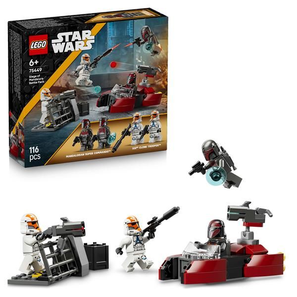 LEGO STAR WARS BATTLE PACK ASSEDIO DI MANDALORE CON 2 MINIFIGURE E 2 CLONE TROO…