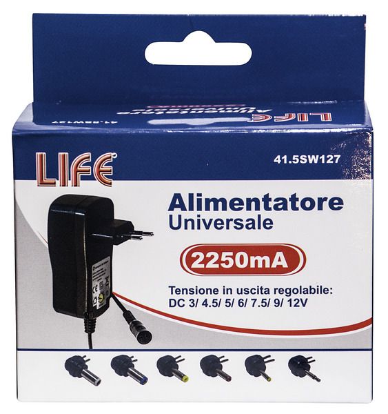LIFE ALIMENTATORE UNIVERSALE 3-12V 2250MA 27W