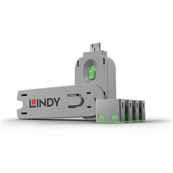 LINDY SERRATURA USB A VERDE