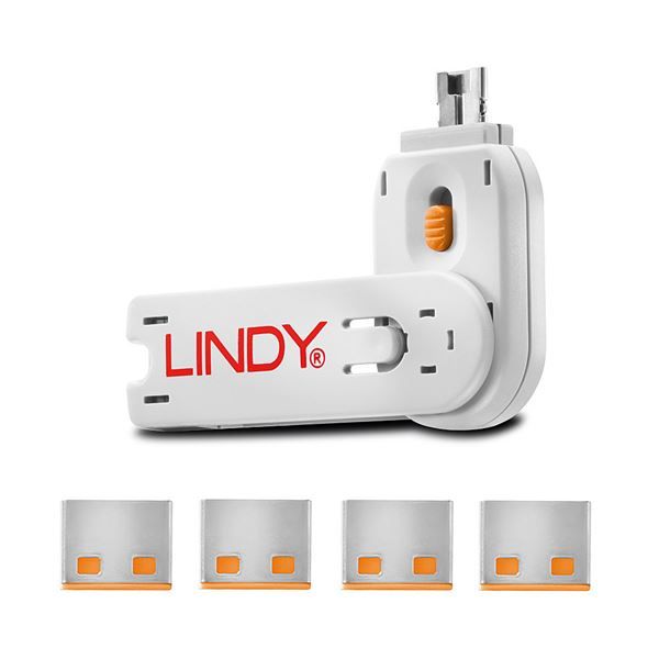 LINDY SERRATURE PER PORTE USB ARANCIONI