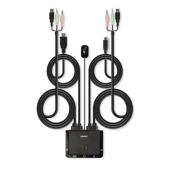 LINDY SWITCH KVM HDMI 4K60 USB TIPO C