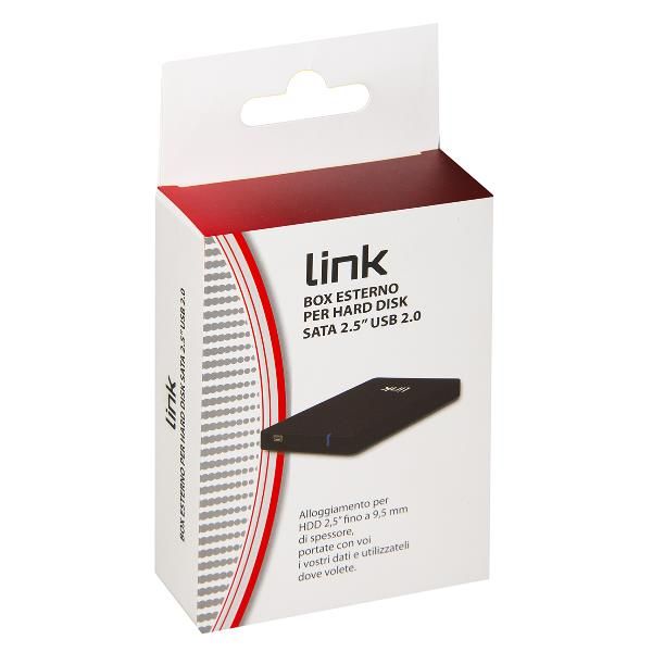 LINK BOX ESTERNO PER HDD SATA 2.5" FINO A 9.5 MM DI SPESSORE USB 2.0 ALLOGGIAME…