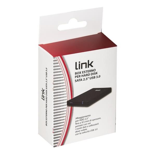 LINK LKLOD253 BOX VUOTO PER HDD FORMATO 2.5" SATA INTERFACCIA USB 3.0 COLORE NE…