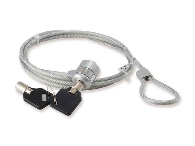 LUCCHETTO PER LAPTOP CON CHIAVE - 1,5 MT (CNBSLOCK15) SILVER