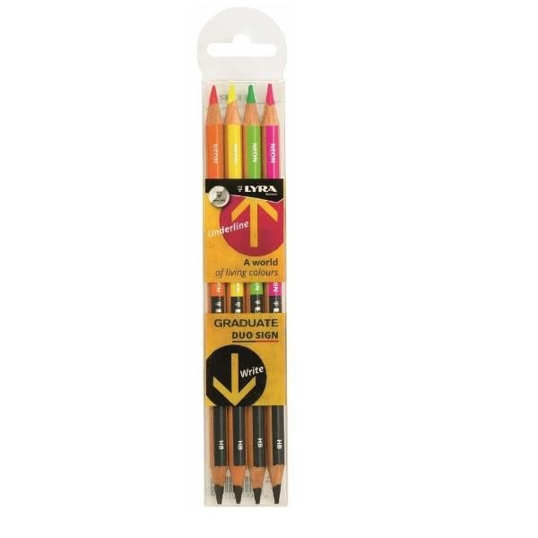 LYRA Graduate Duo Sign - Pencil and colored pencil combo - HB - verde neon, gia…