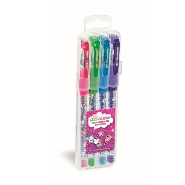 Lebez Glitterissima - Penna a sfera - colori pastello assortiti - inchiostro ge…