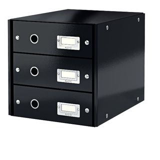 Leitz Click & Store - Cassettiera - 3 cassetti - per A4 - nero