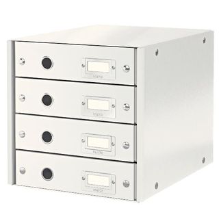 Leitz Click & Store - Cassettiera - 4 cassetti - per A4 - bianco