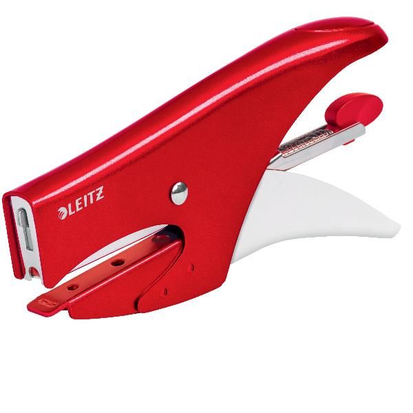 Leitz WOW - Graffatrice - 15 fogli / 1.5 mm - No.8, 6/4 - metallo - rosso