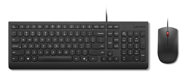 Lenovo Essential Wired Combo Black US Euro tastiera Mouse incluso Universale US…
