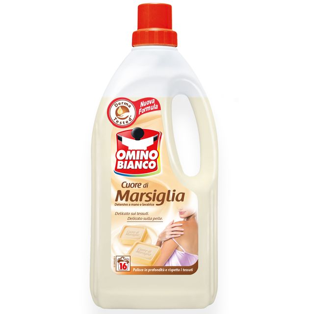 Detersivo liquido Cuore di Marsiglia - a mano e in lavatrice - 1 L - Omino Bian…