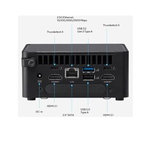ASUS NUC 14 Pro RNUC14RVKU700002I, Mini PC barebone, DDR5-SDRAM, Collegamento e…