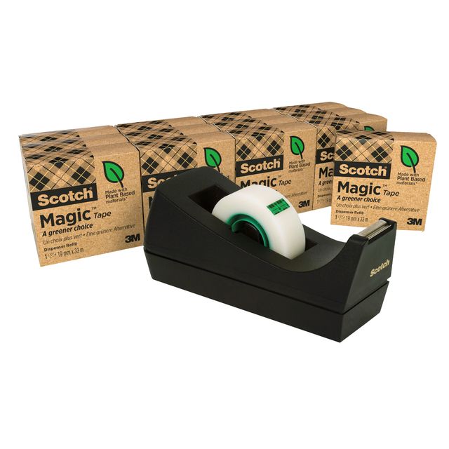Dispenser C38 - per nastri 33 m - 14 rotoli Scotch Magic 900 inclusi - nero - S…