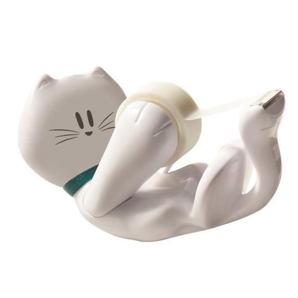 Dispenser Kitty - per nastri 33 m - 1 rotolo Scotch Magic 810 incluso - bianco …