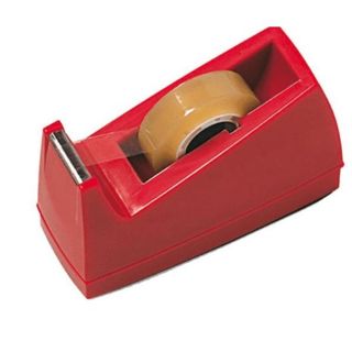 Dispenser da tavolo - per nastri adesivi 33 m - rosso - Lebez