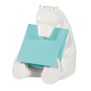 Dispenser orso bianco + ricarica Post-it Super Sticky Z Notes azzurro - BEAR-33…