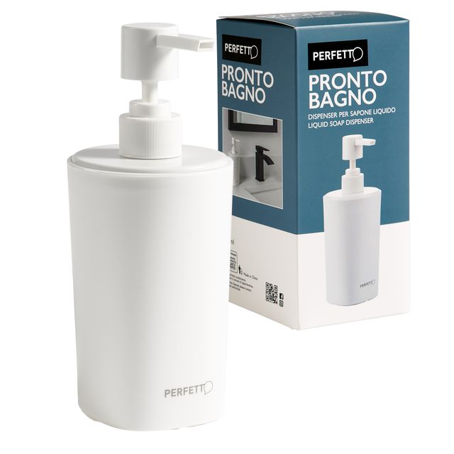 Dispenser sapone Pronto Bagno - da banco - capacità 450 ml - PPL - bianco - Per…