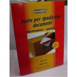 MARKIN C4 BUSTE ADESIVE IN PLASTICA 322X225 mm CON DICITURA TRASPARENTE CONF 10…