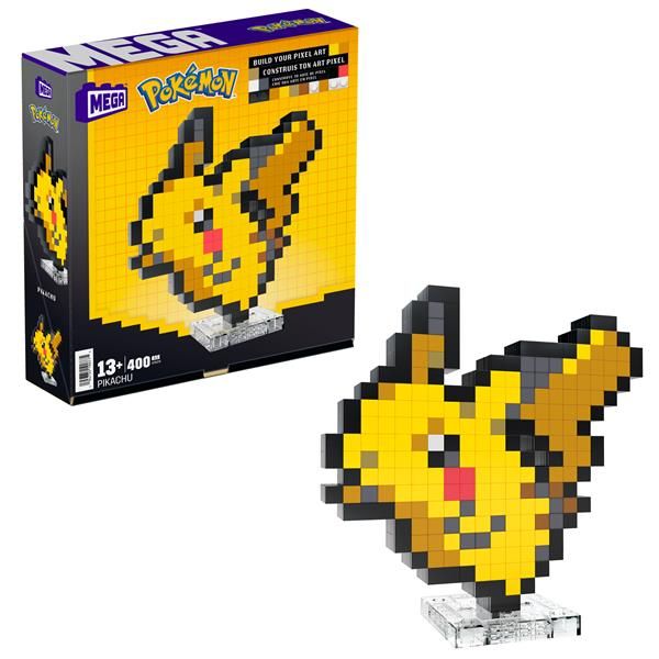MATTEL MEGA POKEMON SHOWCASE PIKACHU SET IN STILE RETRO' PIXELATO DA COSTRUIRE