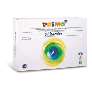 Ditacolor Colori a dita - 250ml - colori assortiti - Primo - box 6 barattoli
